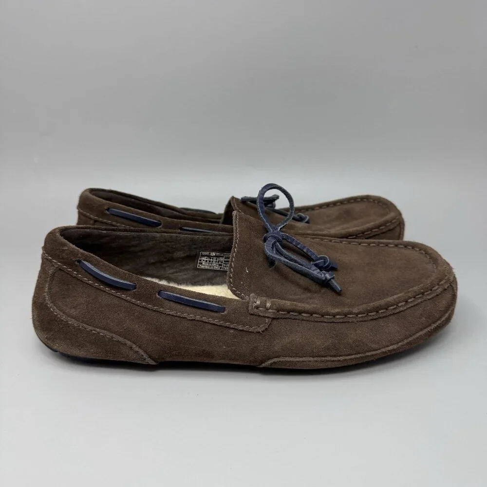 Ugg Australian Chester Brown Suede Men's Size 9 Moccasins Slippers 1005350
